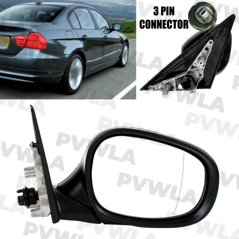 

For BMW E90 E91 318i 320i 325i 330i 335i 2009 2010 2011 Right Side 3 Pins Black Painted Mirror Assembly 51167282568