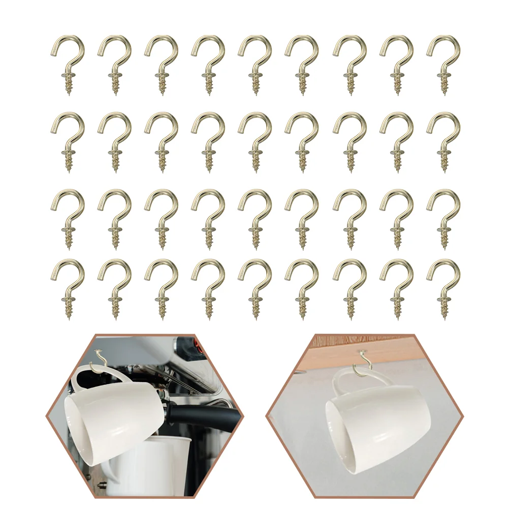 

Carbon Steel Screw-In Hooks Question Hanger Home Clothing Storage Hooks Hook Hanging Clothes Hook Sheep'S Eye Nail Hook