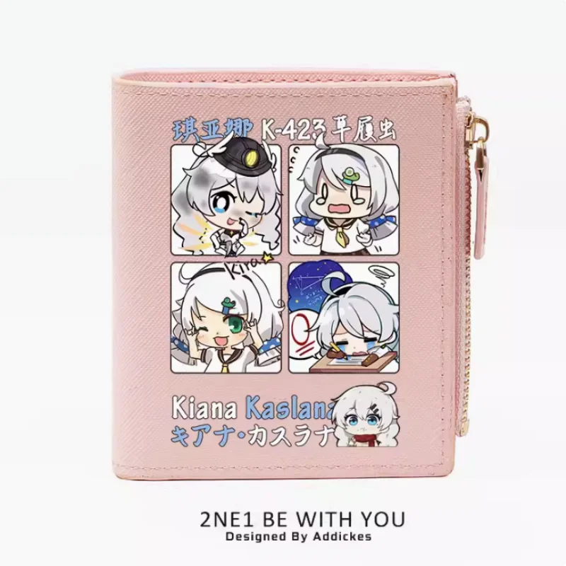 Anime Honkai Impact 3 Kiana Kaslana  Zipper Fashion Wallets PU Purse Card Holder Money Bag Gift B360 Cosplay