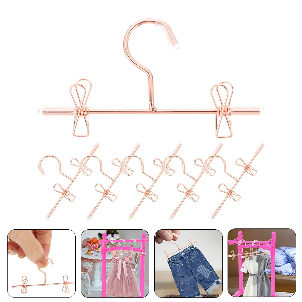 

Hangers Clothes Mini Hanger Rack Clothing Garment House Dress Metal Baby Storage Miniature Wardrobe Tiny Ornaments Coat Closet