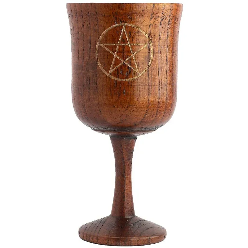 

Деревянная чашка Wicca, бокал для вина в виде пятиконечной Луны