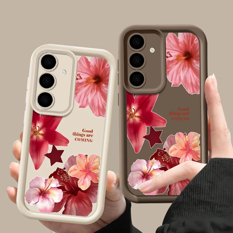 Elegant Flower Pattern TPU Phone Case Cover