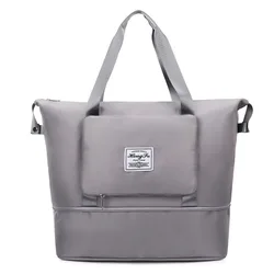 Large Capacity Waterproof Foldable Travel Bag & Organizer (Grey Foldable)
