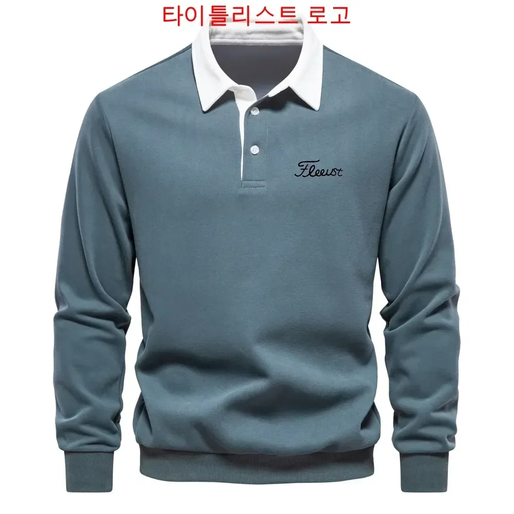 

titleisi - Men's long sleeve golf shirt, luxury casual golf shirt, fashion Polo shirt, autumn top