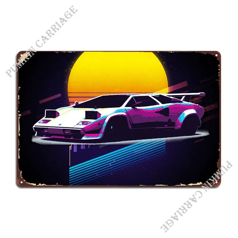 Countach Metal Signs Design Funny Kitchen Cinema Tin Sign Poster