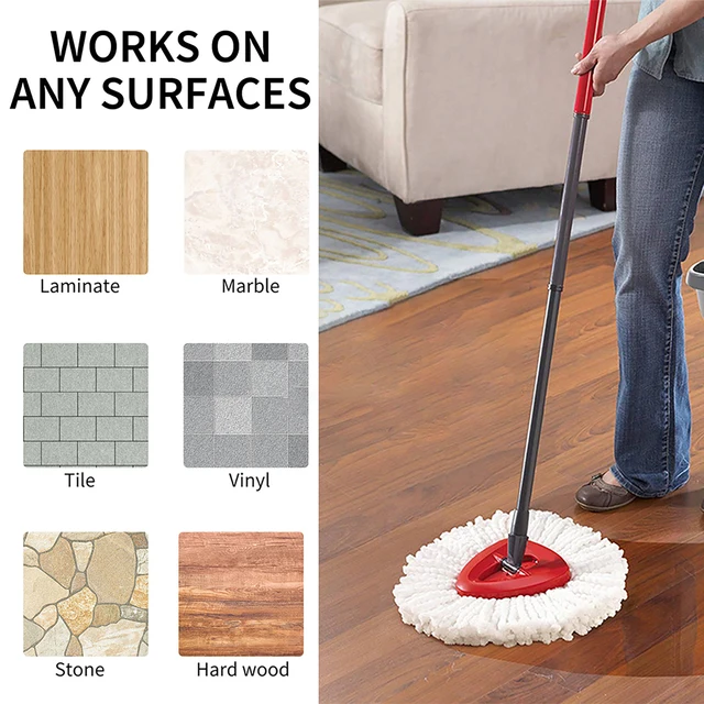 Vileda Mop Trigonometrikus Forgatás Csere Heads Uthlill Micopibre Spin 360 Forgó Padló Fejező Tisztítófej - Image 5