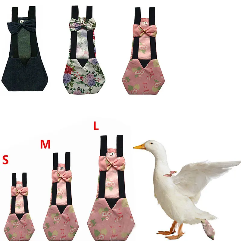 1PCS/S M L Pet Clothing Cole Duck Cute Diaper Chicken Duck Goose Diaper Elastic Strap Velcro Bow Decorative Pet Accessories poultry cloth diapers