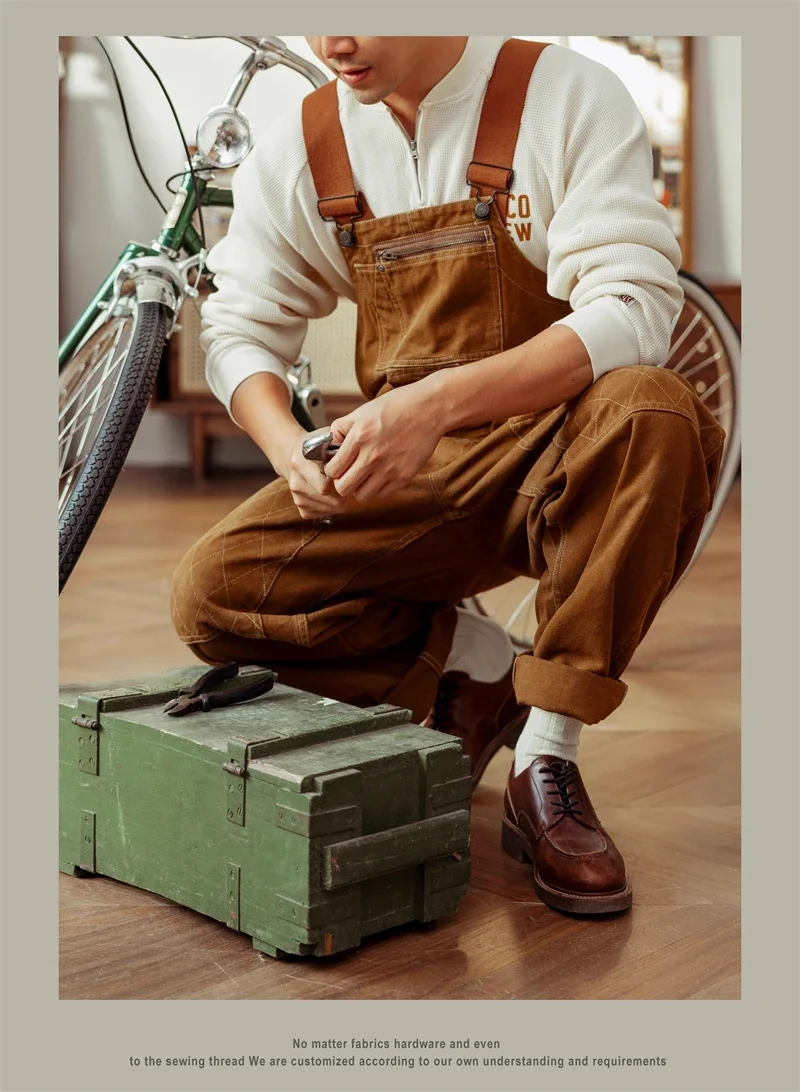 Salopette Uomo In Cotone - Bretelle Regolabili, Tasche Multiple, Vestibilità Comoda - Foto 8