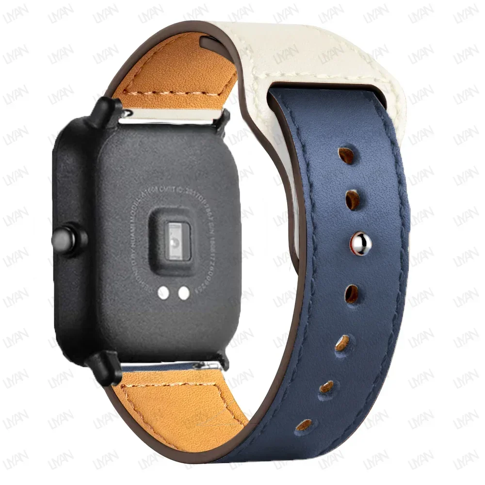 Elegant Leather Watch Strap Bracelet - 20mm/22mm