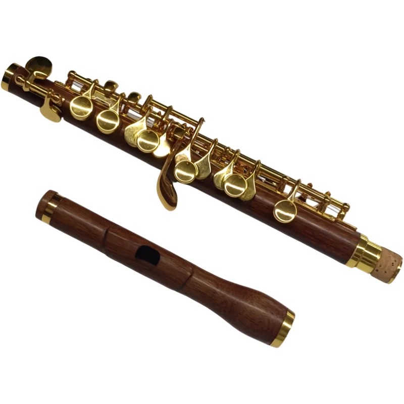Professional rosewood piccolo c key Gold plated keys nice sound and technique