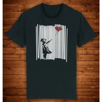 Banksy Girl with Balloon Shredded Street Art T-shirt Unique Design Street Wear Art Urban Graphic Top Ropa Mujer Simple Style 1