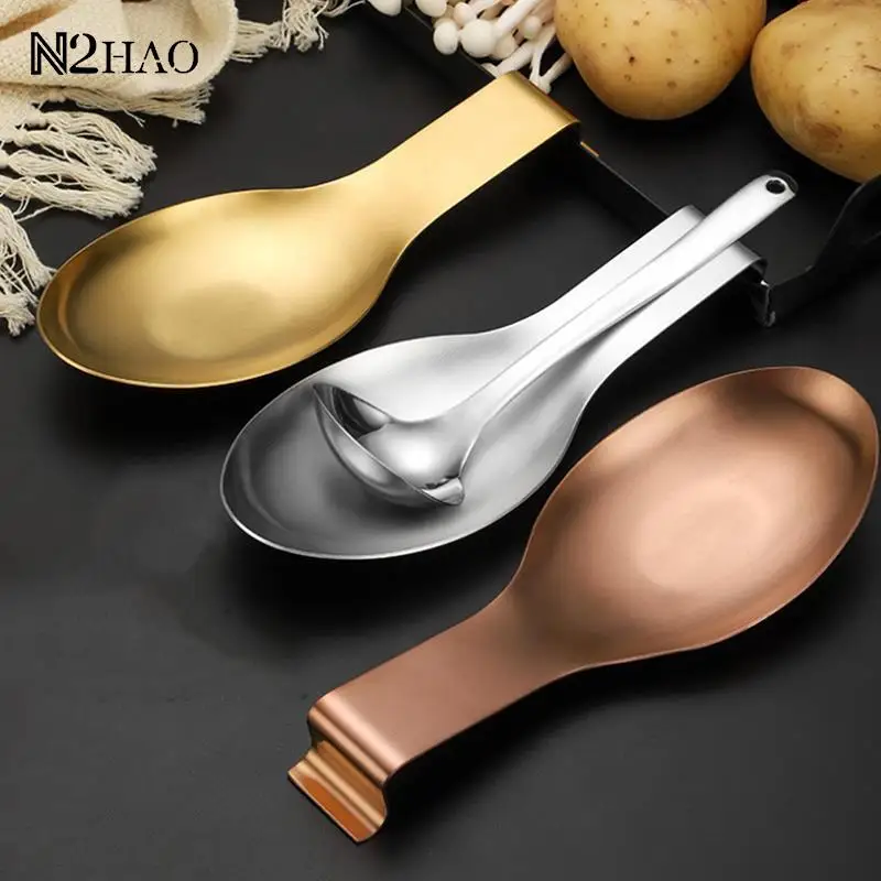 

Fish Shape Stainless Steel Spoon Rest Food Clip Hot Pot Spoon Tray Hotel Restaurant Kitchen Utensil Holder Shelf Tray
