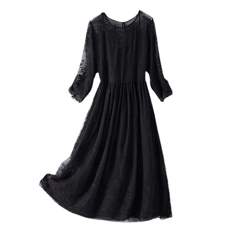 

Maxi Dresses for Women 2022 Slim Black Dress Summer Dress Women Clothing Elegant Silk Dress Evening Dresses Vestidos De Mujer Zm