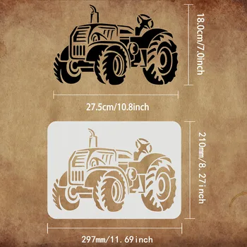 Large Farm Tractor Stencil 2