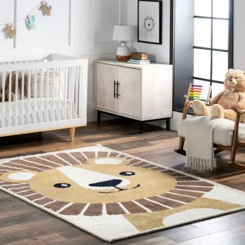 

Lion Fluffy Carpet Living Room Cartoon Plush Bedroom Beside Rug For Kids Room Soft Nursery Play Mat For Children Hairy Baby Rug