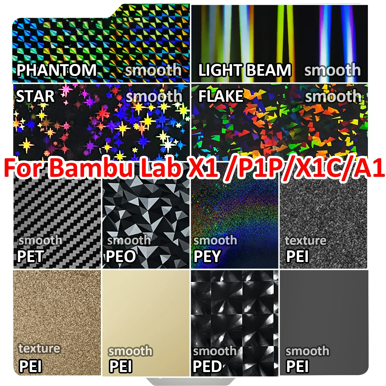 

For Bambulab Build Plate P1s Spring Steel Sheet Pei Sheet 257x257 Build Plate P1s Bamboo Lab Bambulabs X1 Carbon X1 A1