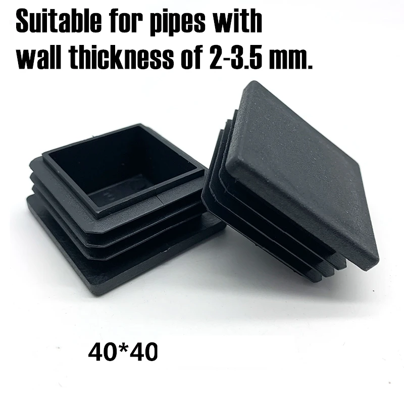 Pipe End Cap 40x40 60x60mm Plastic pipe inner plug Dust Cover Square Steel tube Blanking End Cap Bung For Furniture chair table Leg Protector