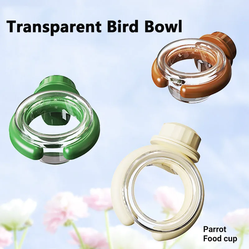 PARKER New wall-mounted bird feeder transparent removable bird water bowl parrots pet birds feeding bowl