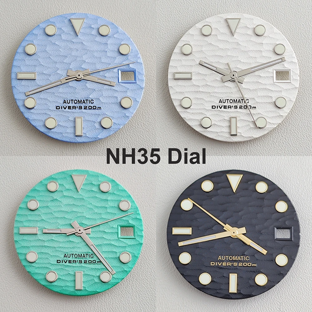 

Зеленый светящийся циферблат NH35, циферблат 28,5 мм для NH35/ NH36, модифицированные циферблаты, Сменные аксессуары для часов