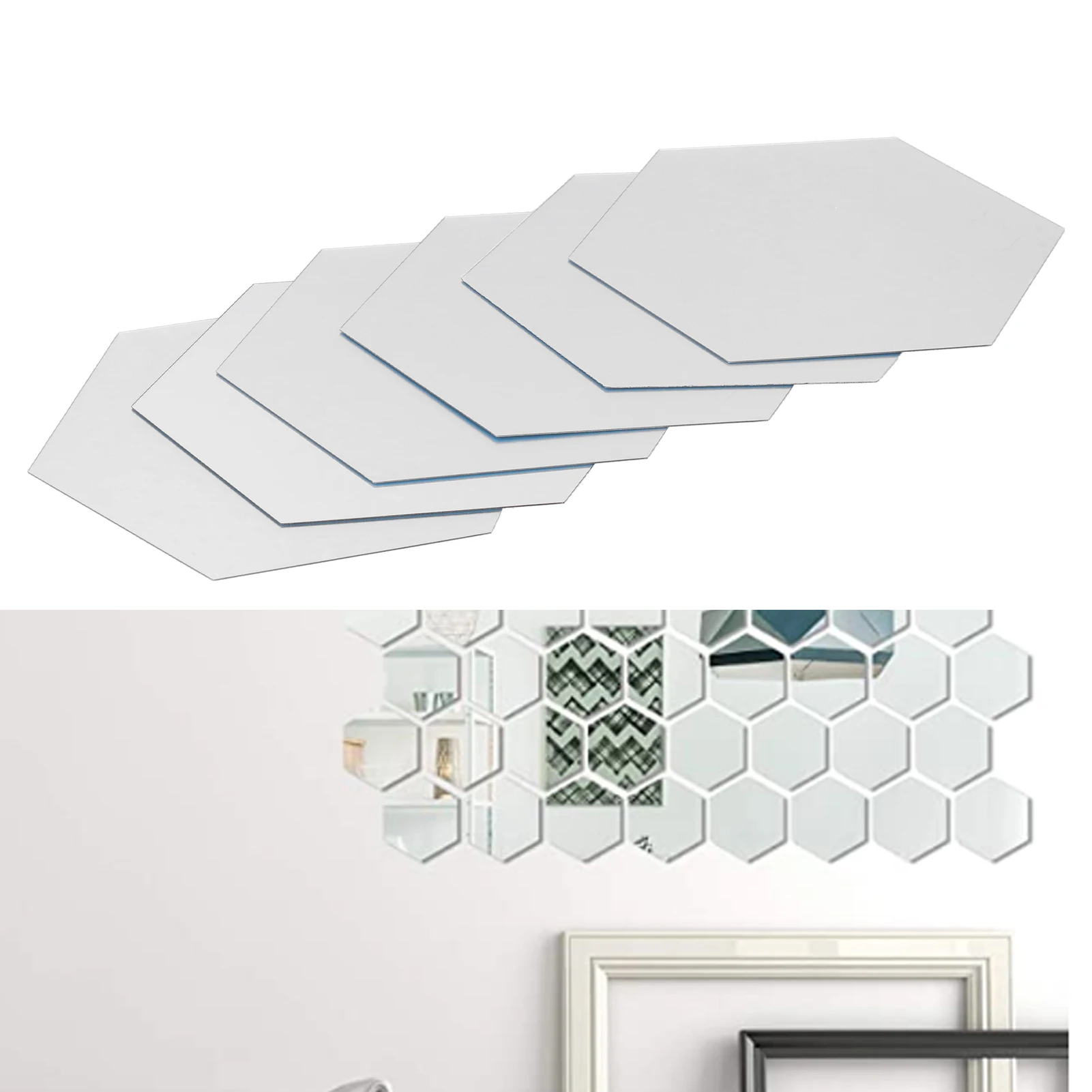 

15/32Pcs Hexagon Acrylic Mirror Sticker Detachable Wall Stickers DIY Art Acrylic Mirror Decals Living Room Home Decoration
