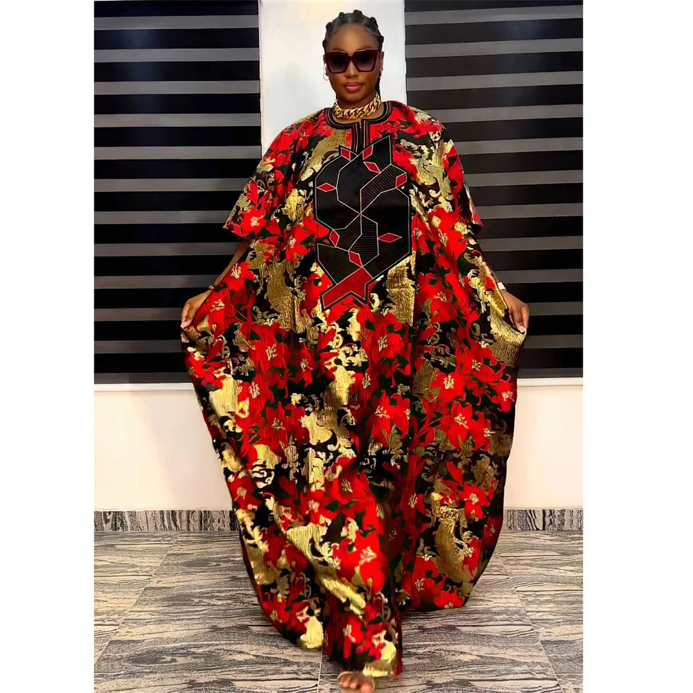 

African Dresses for Women Print Loose Maxi Dress Traditional Clothing Dubai Abaya Kaftan Morocco Robe Africa Ankara Dashiki Robe