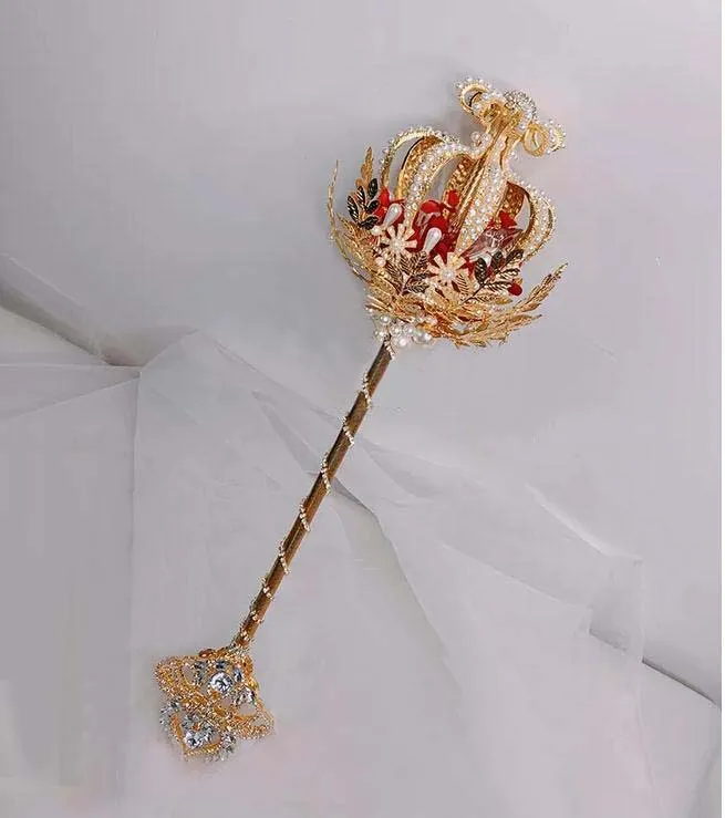 Non-finished Products Do It Yourself Lolita Petal Scepter Vintage Baroque Bridal Holding Flowers Bride Marriage Court Style