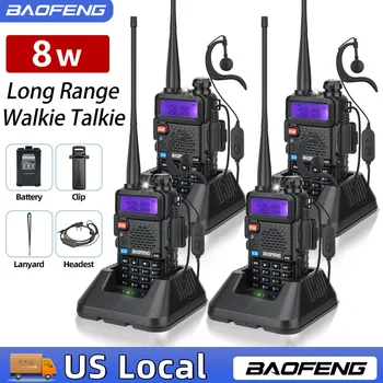 1/2/4 PCS Baofeng UV-5R 8W Walkie Talkie Ham Radio Dual Band VHF UHF Portable FM Amateur 1800mAh UV5R Two way Radio For Climb 1