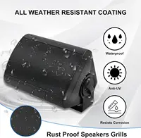 4PCS Passive Outdoor Speakers Wired Waterproof 4'' 2-Way 400W Wall Mounted Speakers With Dome Tweeter All-Weather Durability 2