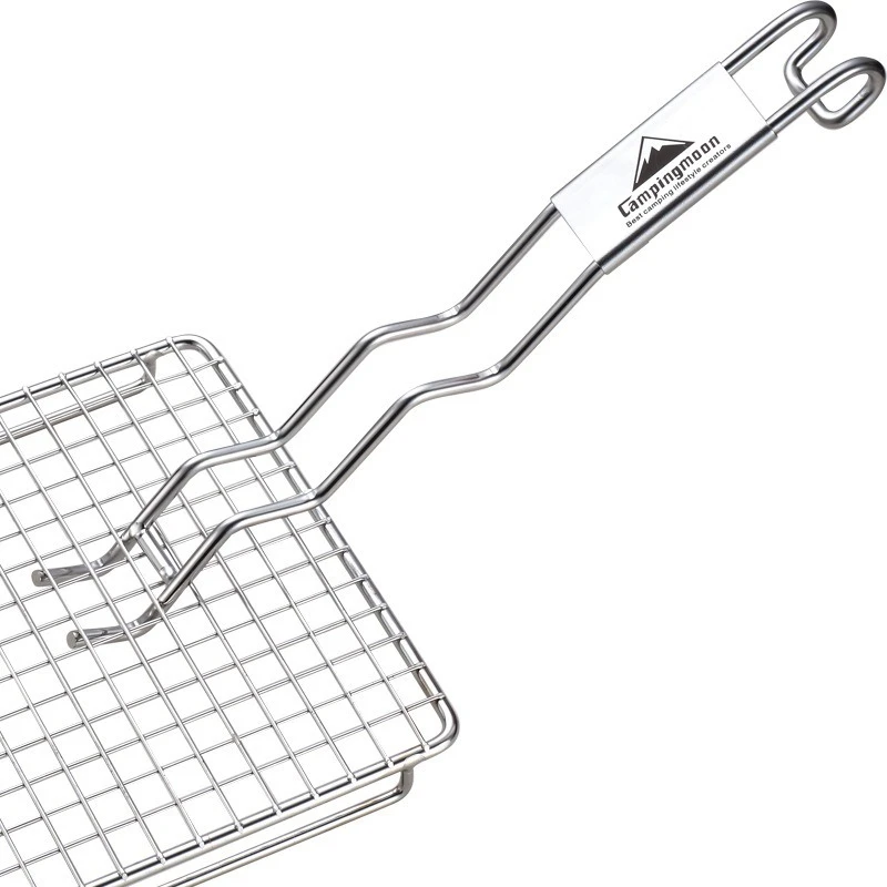 Stainless Steel BBQ Grill Grate Lifter Durable Rust Resistant Outdoor Cooking Grid Lifter Gripper CAMPINGMOON S200