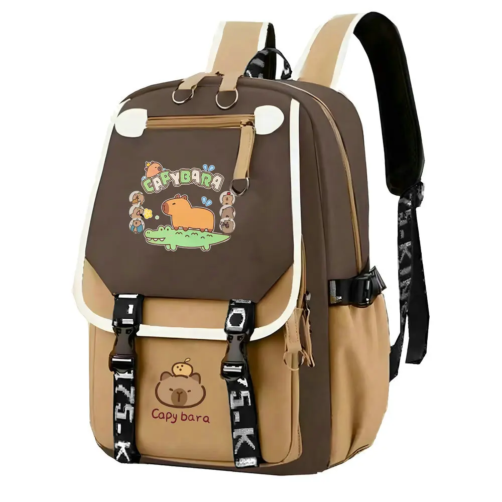 Kawaii Capybara Computer Backpack College School Casual Daypack Teens Bag Large Capacity Adjustable Strap Schoolbag For Gifts 3