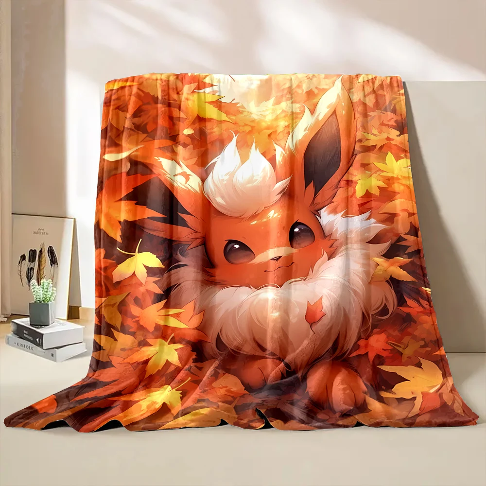 Pokemen Eevee Cartoon Umbreon Flannel Blanket Figures Home Sofa Lunch Break Blanket Children Student Christmas Kids Gift welding protective blanket,fire blanket,fiberglass fire blanket,thermal blanket