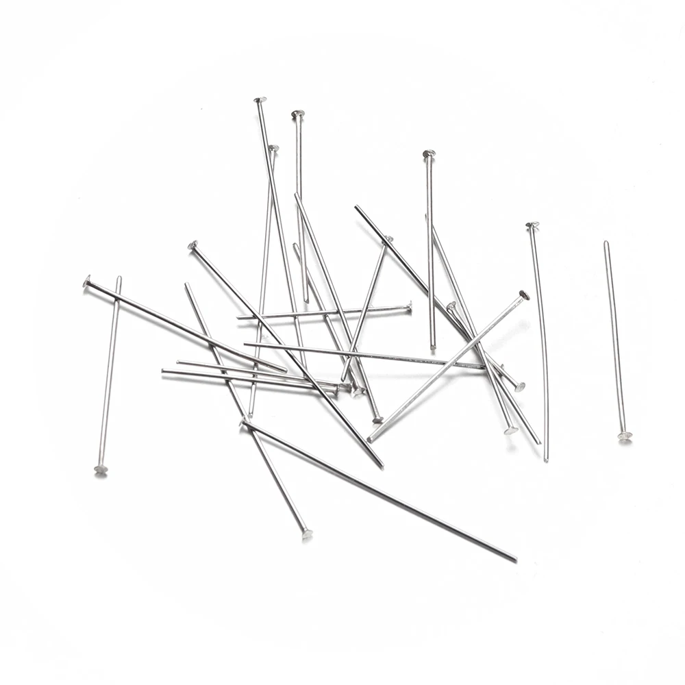 100Pcs 15/20/25/30mm 헤드 핀 스테인레스 스틸 워터 골드 도금 스트레이트 T 핀 DIY 쥬얼리 귀걸이 결과 용품 만들기