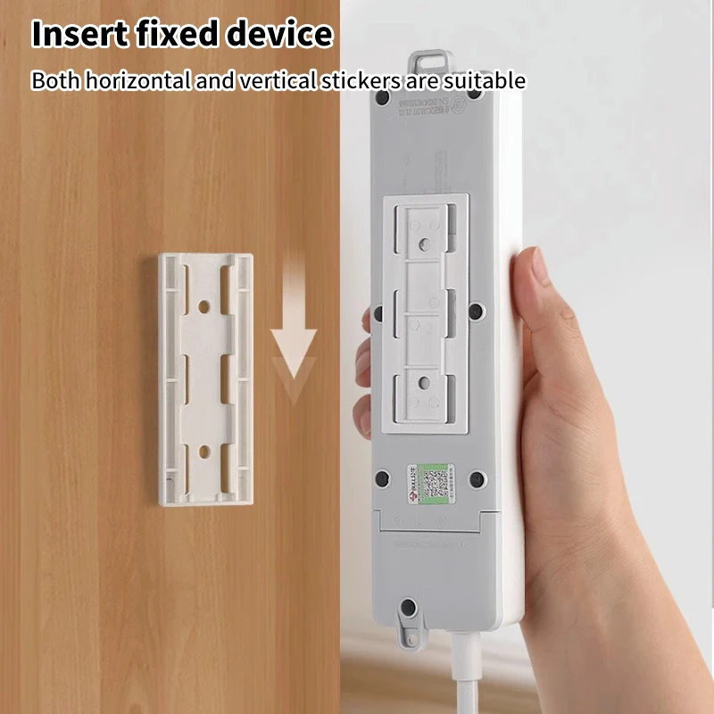Wall-Mounted Plug Fixer Sticker Punch-free Home Self-Adhesive Socket Fixer Cable Wire Organizer Power Strip Holder socket holder