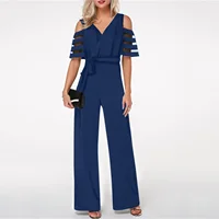 Wholesale women's wide leg pants loose design comfortable and casual available in 4 colors including belt - Image 2