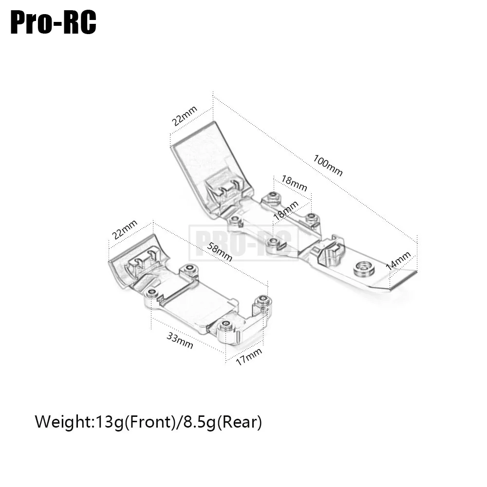 Paramotore Anteriore In Alluminio Argento Per Traxxas 1/10 E Revo VXL 2.0 - Ricambio Originale 8637 - 4