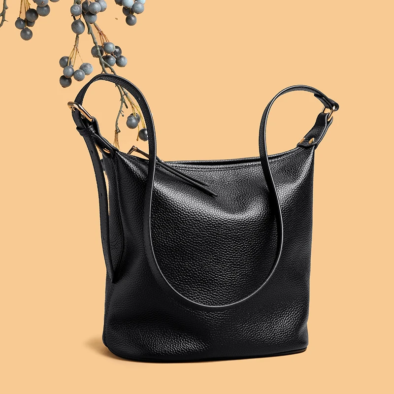 

2024 повседневная женская сумка через плечо из натуральной кожи, модные сумки, вместительные мягкие женские сумки через плечо для покупок