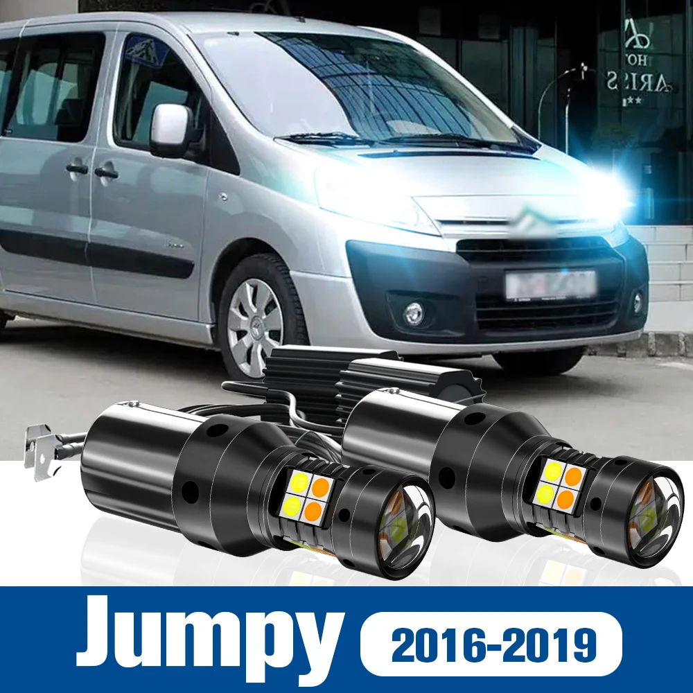 

2pcs LED Dual Mode Turn Signal+Daytime Running Light DRL Accessories Canbus For Citroen Jumpy 2016-2019 2017 2018