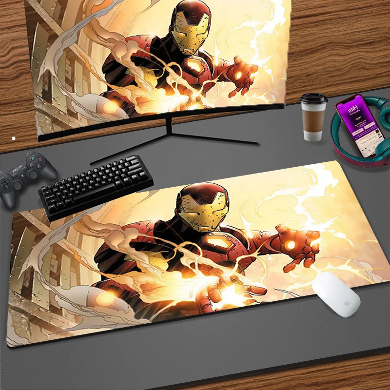 Antiskid Iron Man Gaming Mouse Pad Laptop Mousepad Accessories Game Mats Computer Desk Accessories Xxl Dirt resistant Mouse Mat сумка 15” satechi water resistant laptop carrying case нейлон серый st ltb15
