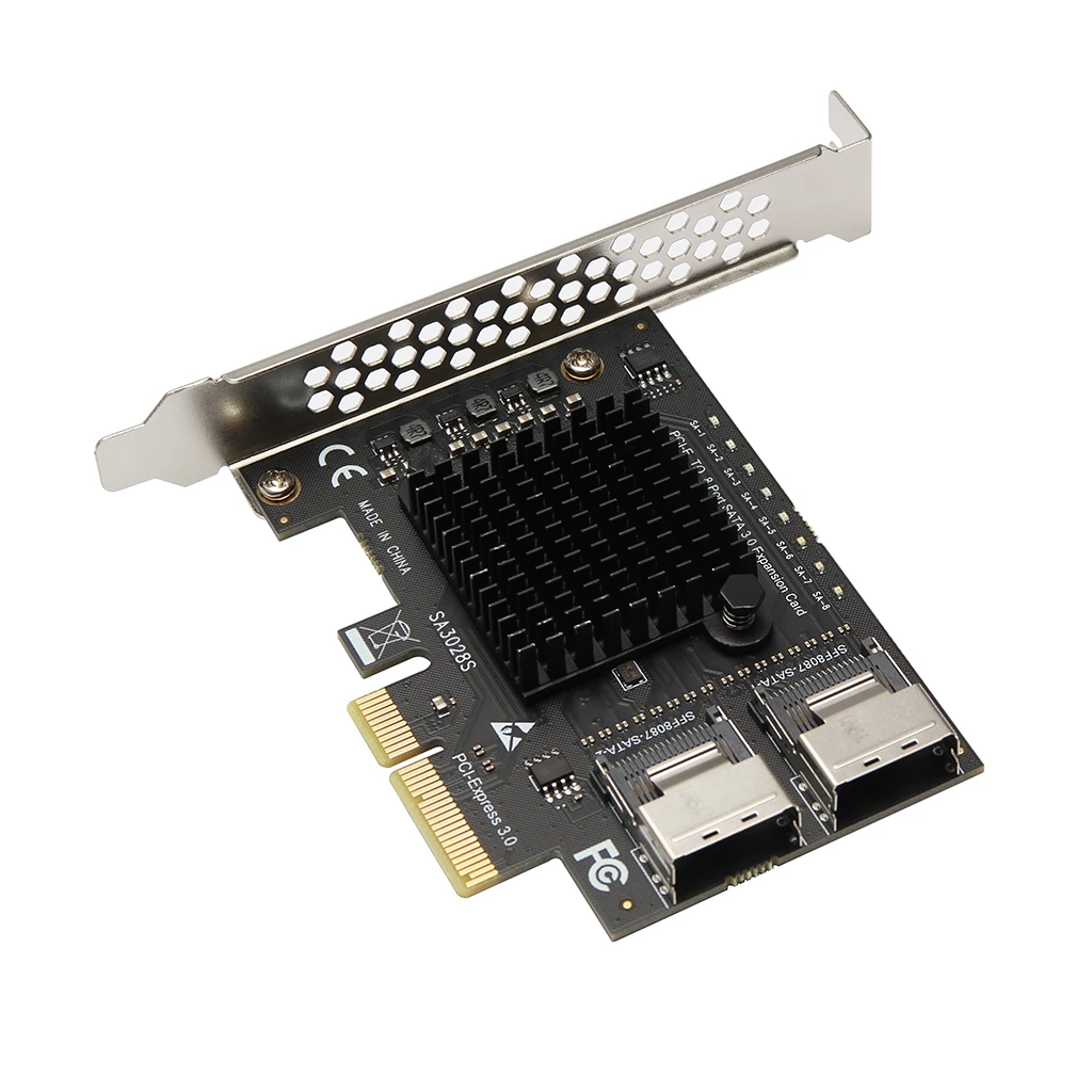 Riser de Expansão para Chia Mining Pcie para Mini Sas 8087 Portas Sata 3.0 6gbps Adaptador Ssd Pci-e Controlador Pci Express x4 Novo - Imagem 5