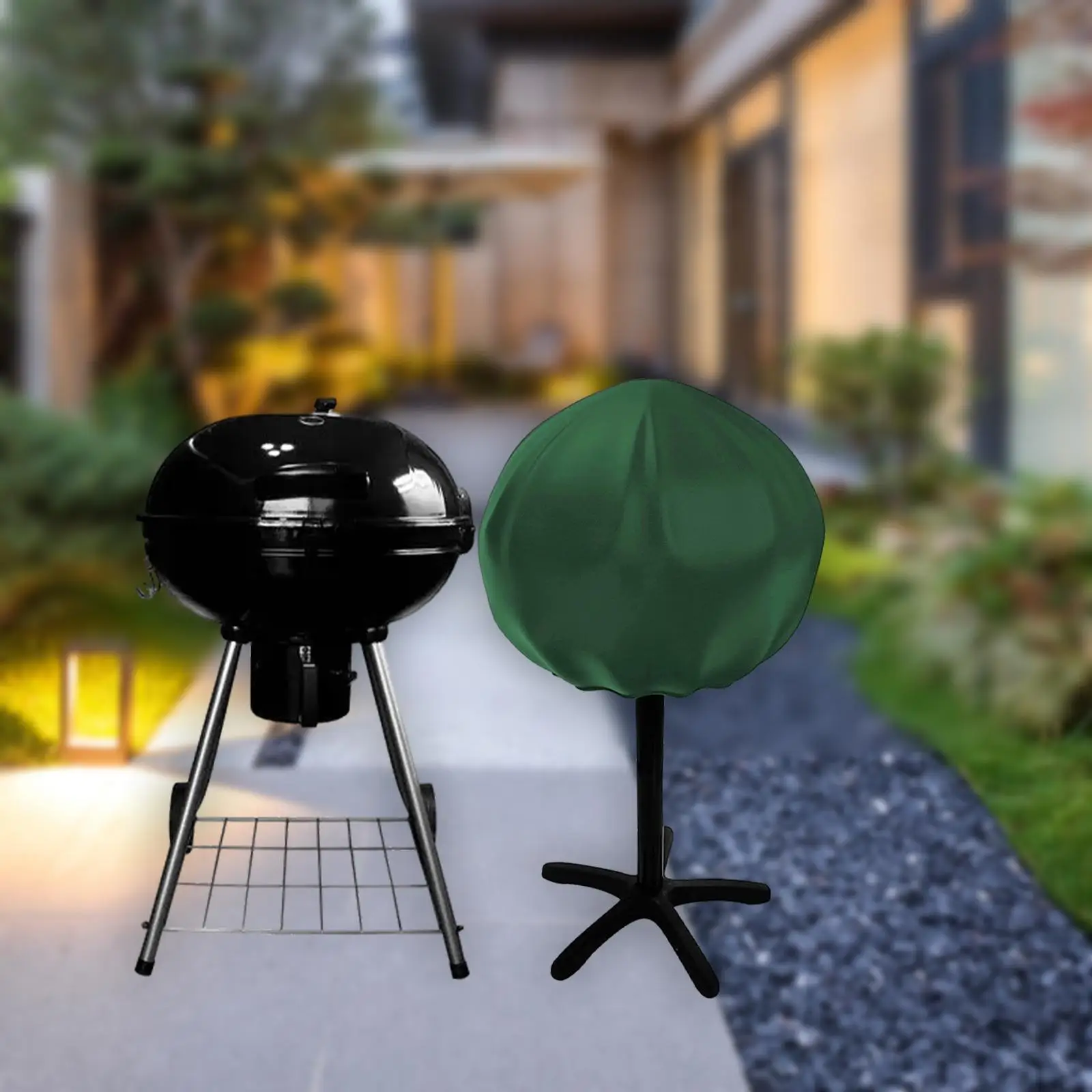 Vertical Round Grills Cover Barbecue Accessory Weather Resistant Griddle Cover Protector Waterproof for Garden Patio Outdoor