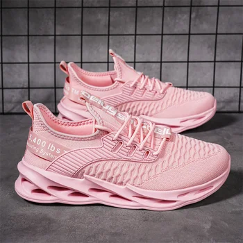 Hot Sale Summer Pink Casual Sneakers Women Men Blade Shoes Big Size 46 Light Breathable Running Shoes Men Mesh Sports Sneakers