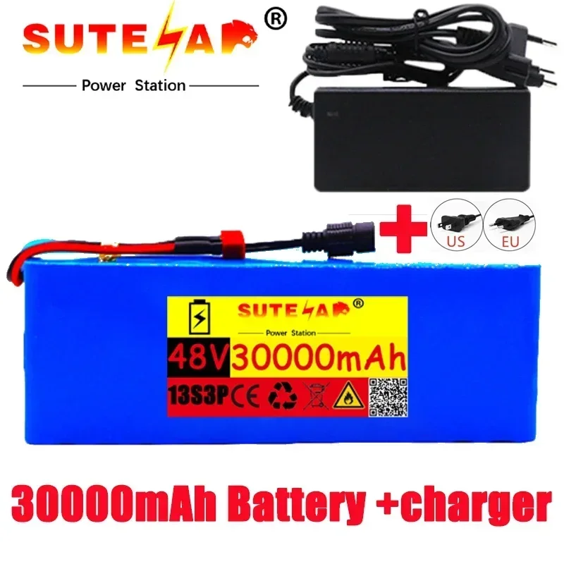 

48v Lithium ion Battery 48V 30Ah 1000W 13S3P Lithium ion Battery Pack For 54.6v E-bike Electric Bicycle Scooter With BMS+Charger