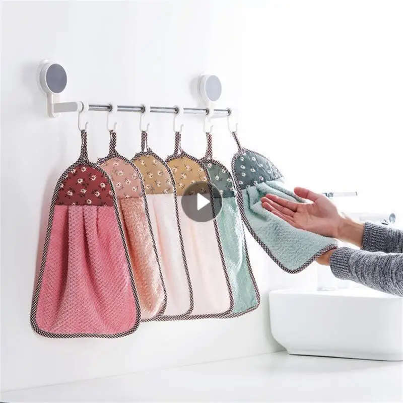 Soft and Absorbent Kitchen and Bathroom Hand Towels with Hanging