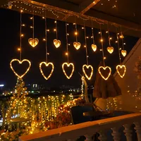 Fairy Curtain Light Love Heart Style Battery Powered Wire String Lights Suitable for Valentine's Day Wedding Birthday Decoration 1