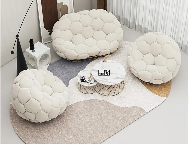 Nordic sofa small family modern simple clothing store online red living room casual luxury fabric sofa tea table combination