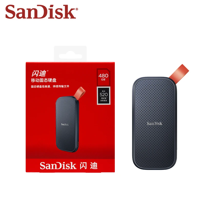 

SanDisk Portable Solid State Drive E30 USB 3.2 Type-C External Hard Drive 1TB 2TB Hard Disk Max 800Mb/s High Speed Original SSD