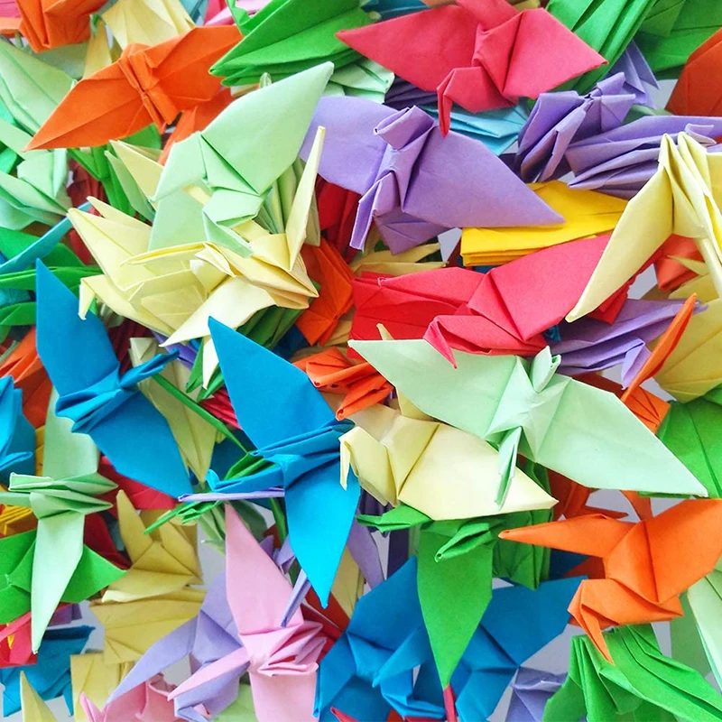 

20Pcs Origami Paper Cranes Folded Thousand Paper Cranes DIY Wedding Birthday Party Backdrop Children Home Decoration Supplies