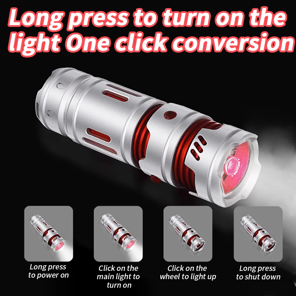 

5200LM Handheld Flashlights With Rechargeable Battery Waterproof Tactical Torch Lantern Fill Light For Camping Emergencies Hikin