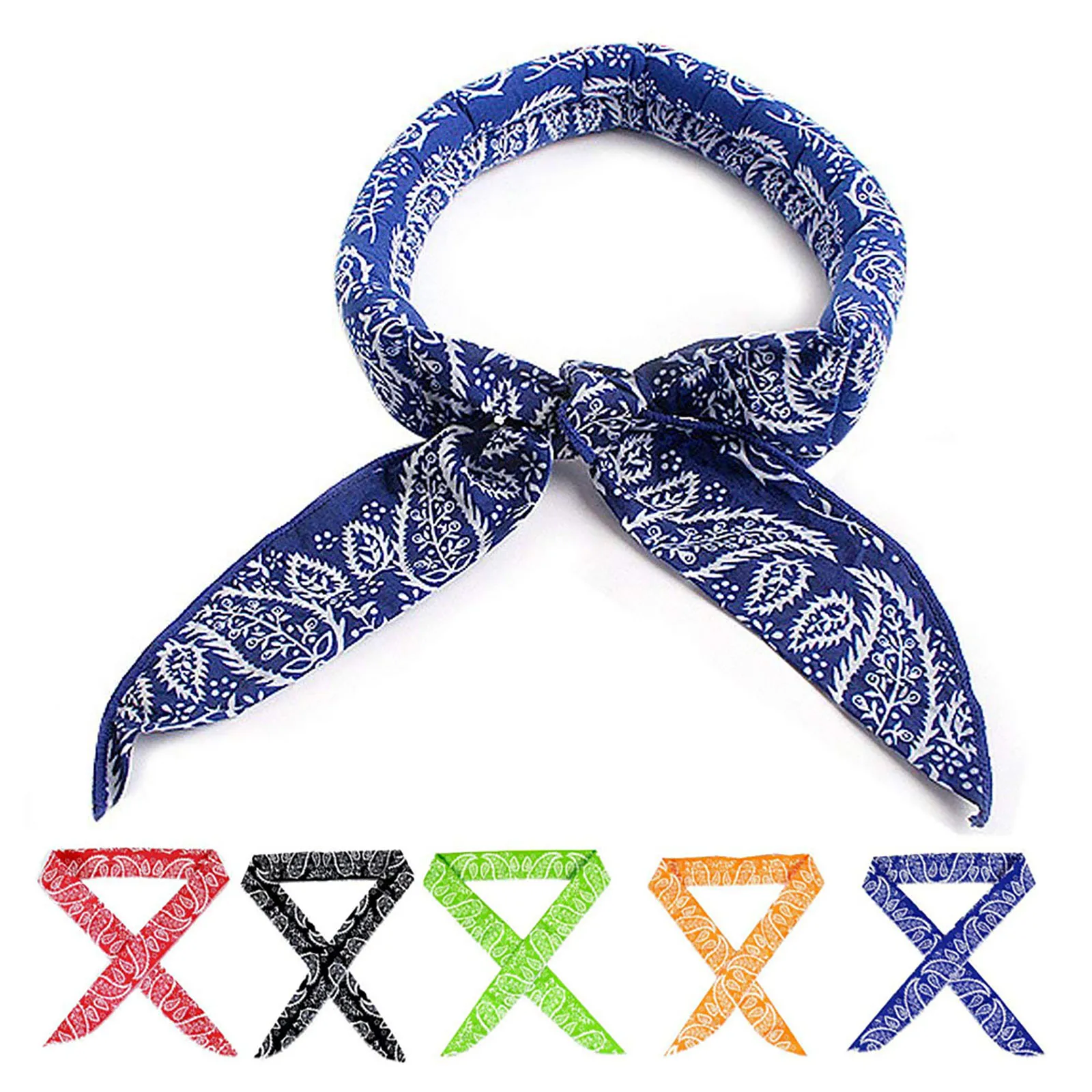 5 Pcs Cool Scarf Neck Wrap Summer Ice Cooling Scarf Instant Cooling Bandana Chill Ice Sports Towel Wristband bandana scarf sports towel bandana hair bands