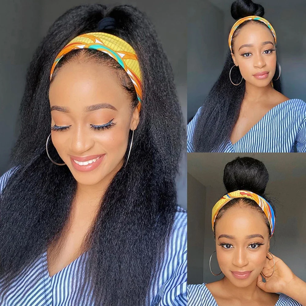 Brazilian Virgin Human Hair 13X4 Kinky Straight HD Lace Front Glueless Wigs for Women Pre Bleached Knots 4C Yaki Human Hair Wig 2
